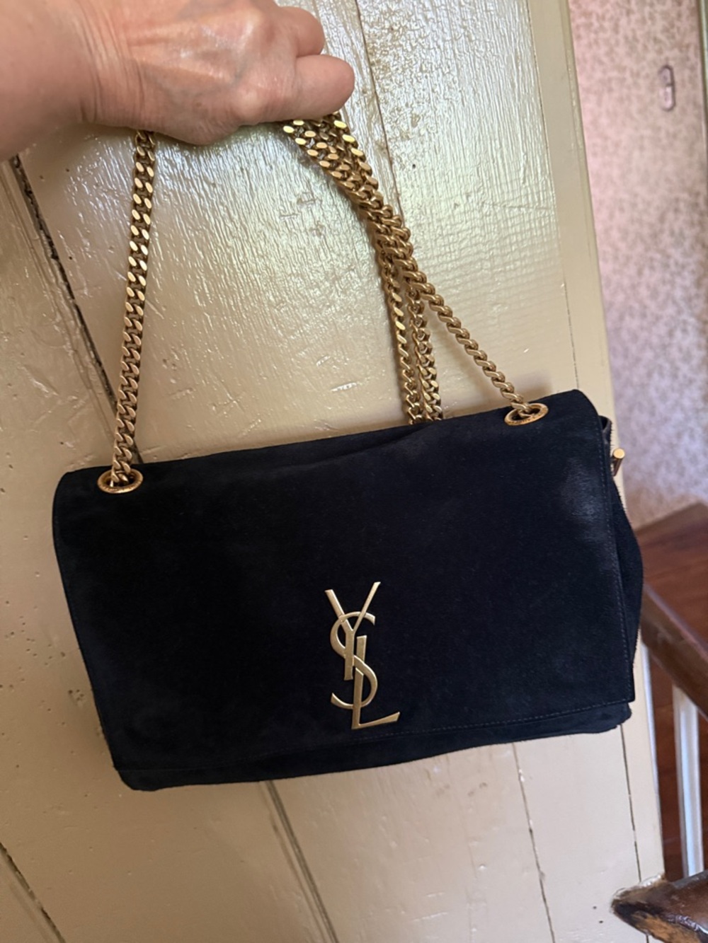 YSL suede Kate reversible crossbody bag with python print inside - Picture 16 of 16